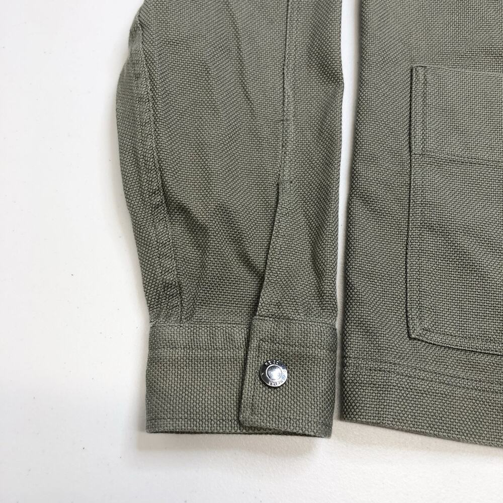 Reiss Men’s Nico Cotton Press Stud Overshirt Small Olive Green 100% Cotton - Picture 8 of 10